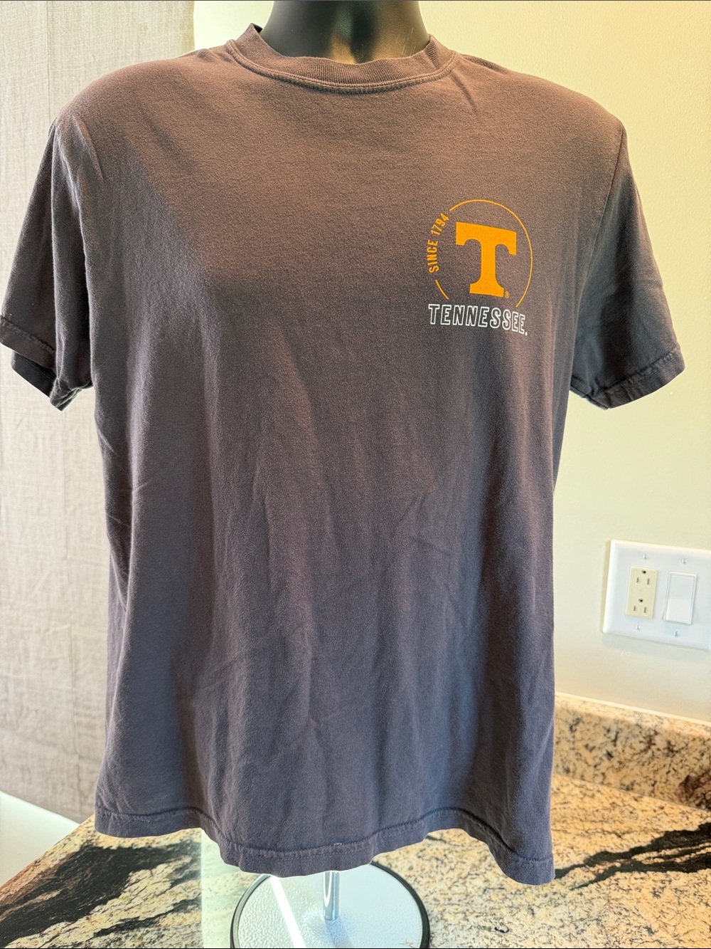 Comfort Colors Charcoal T-Shirt with Bright Orange Tennessee 'T' Logo